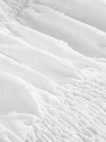 SHEIN MOD Women Plus Size 2Pcs Set, Cutout Detail Waist Fitted Top, Two Pieces Set Plus, Casual Summer Dress, Renaissance Fair, Birthday Women Outfits, White Short Dress, Summer Clothes, Sleeveless Top, White - White - View 6