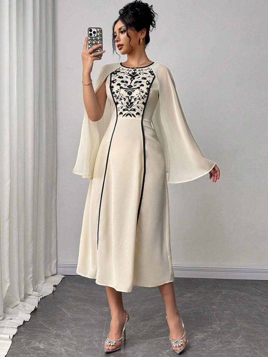 Chiquease New Floral Digital Print Elegant Vacation Wrap Dress For Women - Multicolor - View 1