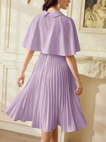 Vintamour Bộ đồ 2 mảnh thanh lịch cổ điển cho nữ mùa xuân hè váy xếp ly không tay & áo khoác cổ áo trang phục nghỉ lễ cho nữ trang phục lễ hội cho nữ bộ đồ nghỉ lễ hai mảnh bộ đồ mùa hè trang phục thập niên 1960 trang phục ngày của mẹ váy ngày của mẹ váy mùa hè bộ đồ hai mảnh mùa hè trang phục lễ hội cho nữ trang phục giáo viên cho nữ - Màu tím hoa cà - Xem 2