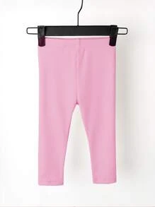 Baby Girls Casual Minimalist Ribbed Leggings, Versatile And High Stretch, Spring/Autumn New Collection - Multicolor - View 3