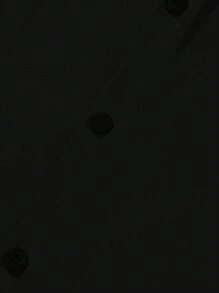 Calvornis 大码男士纯色休闲长袖正装衬衫，适合夏季和秋季 - 黑色 - 查看 7