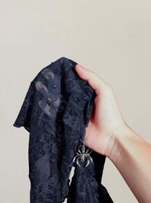 SHEIN ICON 女士 Y2k 性感 90 年代服装节 Coquette 勃艮第红色嬉皮蕾丝露背挂脖休闲上衣，日常穿着