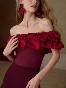MOTF PREMIUM RUFFLE SLIM FIT TOP - Pink - View 7