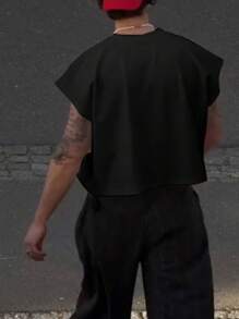 SHEIN Manfinity Dauomo 男士休闲纯色短袖 T 恤，百搭