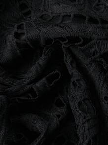 SHEIN Clasi Abito elegante da donna taglie forti, traforato, con ricami e bordi in pizzo