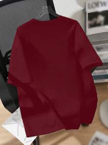 SHEIN Tricou cu mânecă scurtă cu imprimeu urs sport casual pentru băieți de mărime Plus