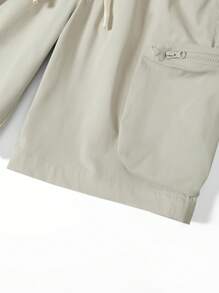 Manfinity Roghcode Men's Drawstring Waist Cargo Pocket Striped Casual Shorts Streetwear Hip-Hop, Boy Friend Gifts - Apricot - View 6