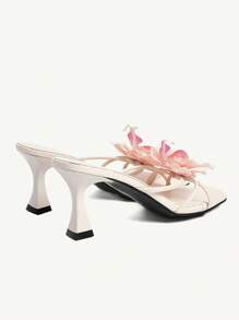 CUCCOO CHICEST Women's Red High Heel Floral 3D Design Sandals For Christmas Elegant Shoes - Baby Pink - View 11