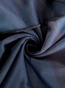 SHEIN Tall CURVE Sexy, vintage Farbverlauf-Halfter-V-Ausschnitt-Schnürkleid mit Mesh-Raffung und asymmetrischem Saum, romantisches Urlaubskleid für Damen im Sommer