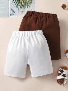 SHEIN Young Boy Versatile Solid Color Casual Shorts For Summer - Multicolor - View 2