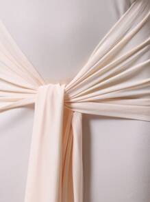 MUSERA Halter Neck Ruched Front Maxi Dress, For Wedding Guest, Summer - Cream - View 6