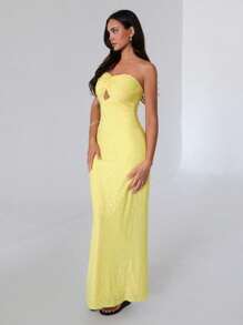 Roylia Ladies Elegant Lace Twist Bandeau Dress