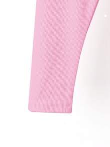 Baby Girls Casual Minimalist Ribbed Leggings, Versatile And High Stretch, Spring/Autumn New Collection - Multicolor - View 6