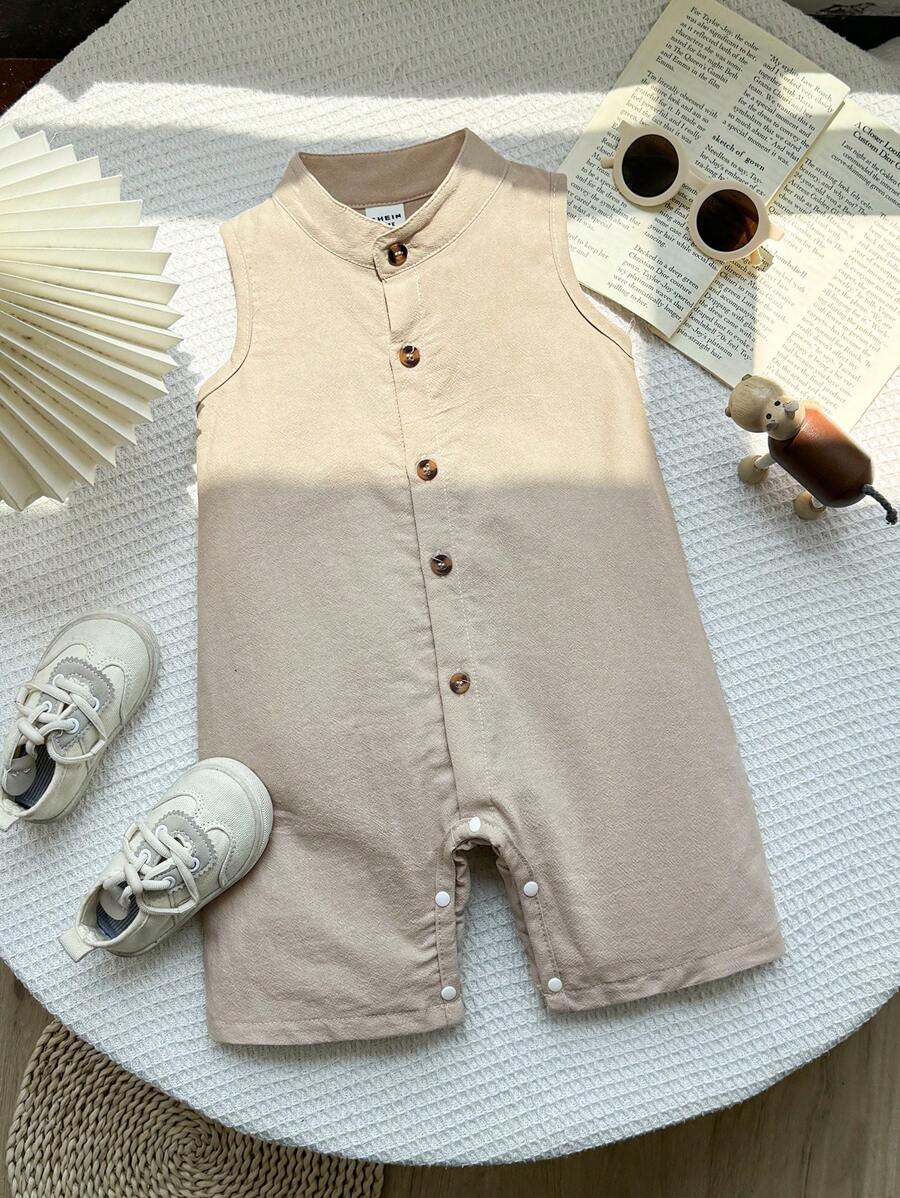 Baby und Kleinkind Lässig Romper, passt zu allem - Khaki - Übersicht 1