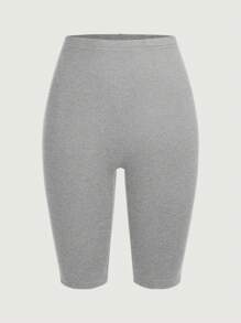 SHEIN EZwear 4pcs Casual Knitted Women's Short Fitted Leggings For Summer Suitable For Going Out Women's Sportswear - Multicolor - View 4