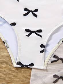 SHEIN Tween 女童连体蝴蝶印花泳衣（带网状裙套装）