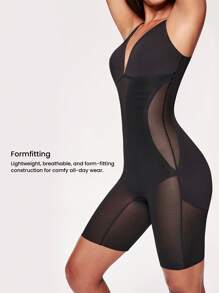LUVLETTE Breathable Seamless Smoothing Shaping Waist Training Butt Lifting Tummy Control Backless Deep V-Neck Shapewear Bodysuit