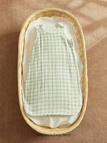 Cozy Pixies 1 pieza Saco de dormir en forma de U para bebé de verano, suave y acogedor, con certificado Oeko-Tex, a cuadros verdes