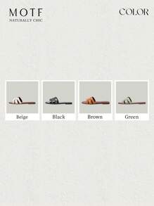 MOTF PREMIUM 舒适简约风格女士平底凉鞋，优雅校园用品，适合返校、圣诞节、新年假期、情人节 - 綠色 - 查看 4