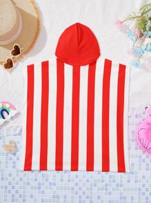 SHEIN Baby Girl Striped Hooded Swimwear, Minimalist & Fashionable, Suitable For Summer - Multicolor - View 2