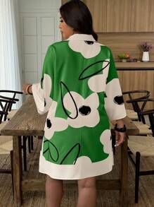 SHEIN Clasi 大码长袖连衣裙，时尚夏日