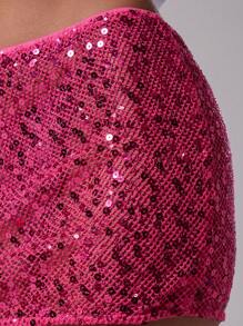 MUSERA Sequin Boho Mini Skirt For Summer Ibiza Holiday Club Vacation Party Carnival Festival - Hot Pink - View 6