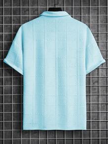 Manfinity Homme 男士短袖 Polo 衫，夏季时尚 - 水鴨藍 - 查看 2