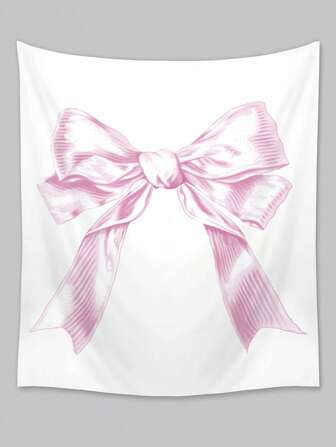 Kawaii 1 pieza Tapiz de poliéster con estampado de mariposa rosa, adecuado para la decoración de pared diaria de la sala de estar/dormitorio, decoración para acampada, para todas las estaciones