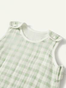Cozy Pixies 1 pieza Saco de dormir en forma de U para bebé de verano, suave y acogedor, con certificado Oeko-Tex, a cuadros verdes