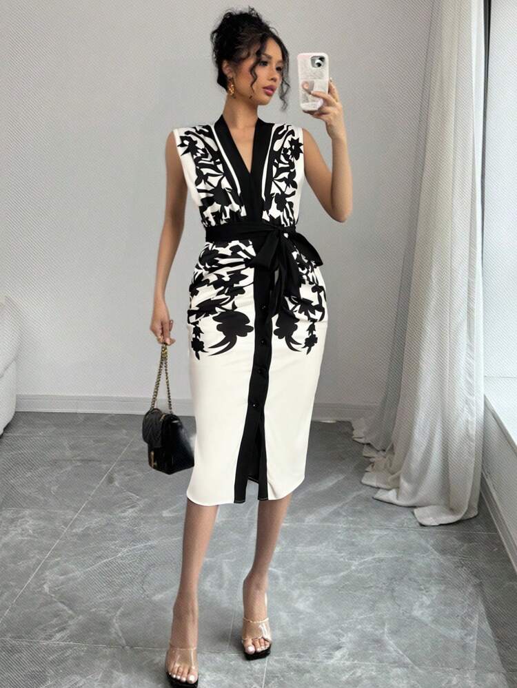 Women's Simple Fashionable Sleeveless Dress, Suitable For Summer