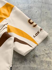 AXEPEAK Men's Oversized Digital Printed Casual Short Sleeve Woven Shirt - Multicolor - View 8