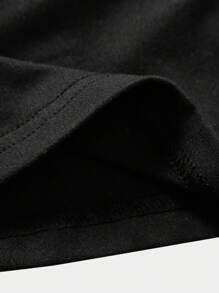 SHEIN Luźny, swobodny, minimalistyczny, czarny, bezrękawnik, luźny, szeroki kombinezon dla nastolatki