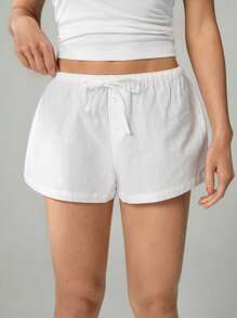 SHEIN Tall 2 件套女士亚麻条纹短裤 - 彩色 - 查看 5