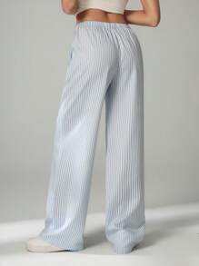 SHEIN Tall 女士腰带阔腿休闲条纹裤