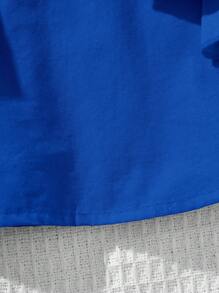 SHEIN Summer Cute Orange Ruffle Trim Vacation Dress For Baby Girl - Blue - View 11