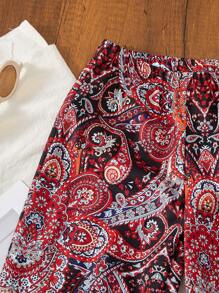 Quần dài đi nghỉ thường ngày in họa tiết Paisley cho bé gái - Nhiều màu - Xem 5
