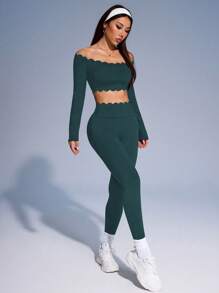 Easithlete Conjunto deportivo de ocio, conjunto de mujer sexy y de moda para correr, yoga y entrenamiento con flecos