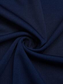 SHEIN Clasi Abito a maglia con scollo a barca, maniche corte, vita con cintura, taglie forti, colore blu navy, elegante per primavera ed estate
