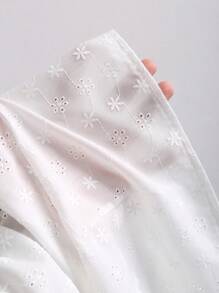 Sweetra Áo cánh hở vai Jacquard phong cách Pháp mùa xuân/hè cho nữ - trắng - Xem 6