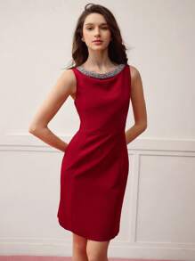 MOTF Classy RHINESTONE BEADED FITTED DRESS