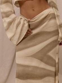 MUSERA Low Rise Floaty Patterned Maxi Skirt Only Summer Vacation Holiday Elegant Beachwear Boho Romantic Ibiza Fall, Autumn  Fall - Multicolor - View 5