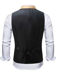 Manfinity AFTRDRK Men's Plain Sequin Decorated Sleeveless Vest, Minimalist & Fashionable