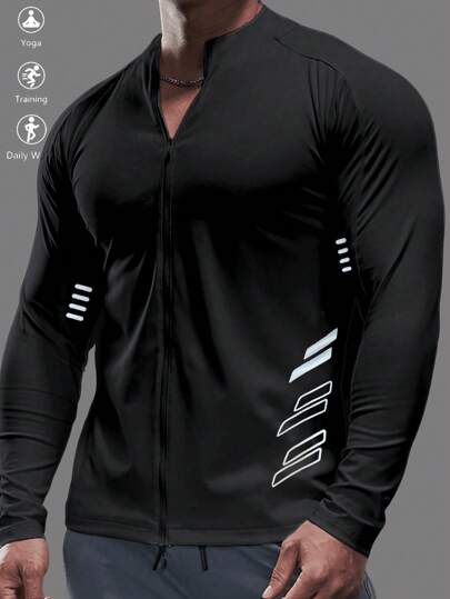 Manfinity Sport Corelite Men's Round Neck Raglan Sleeve Short Sleeve Casual Sports T-Shirt Tank Top Fitted Shirt Crew Neck Sports Jacket Compression Shirt Men