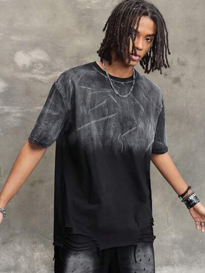 Prep تيشيرت رجالي بأكمام قصيرة مغسول بطراز قديم متدرج، أنيق وعصري للشارع ،صيفي