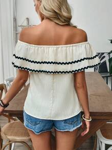 Breezaya 女士露肩休闲衬衫，简约时尚设计，适合夏季