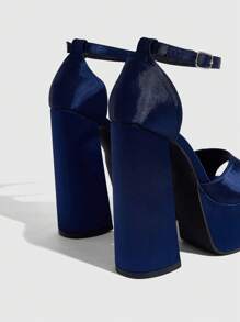 Cuccoo CUCCOO LuxiPop Sandalias de plataforma gruesa con puntera cuadrada y tacón ancho para mujer, tacones altos minimalistas de moda para discoteca, fiesta, Halloween, Navidad, Año Nuevo