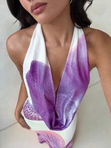 Aloruh Women's Spring And Summer Music Festival Deep V Sexy Leopard Print Sequin Lace Tight Halterneck Mini Dress,Bohemia - Multicolor - View 7