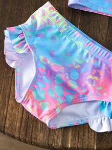 Infant/Toddler Girls Swimsuit Set, Cute Bow & Leopard Print Design - Multicolor - View 5
