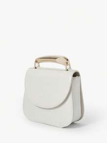 SHEIN BAE Bolso de mujer liso, simple y práctico, de uso múltiple - Beis - Ver 7