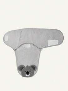 Cozy Pixies 1pc Soft & Skin-Friendly Gray Koala Embroidered Single Layer Baby Swaddle - Light Grey - View 4